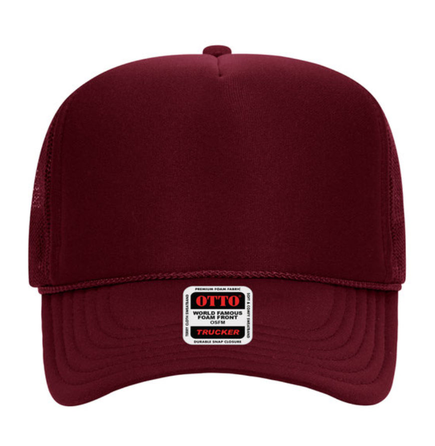 Otto Cap 39-165 5-Panel Foam High Crown Mesh Back Trucker Hat