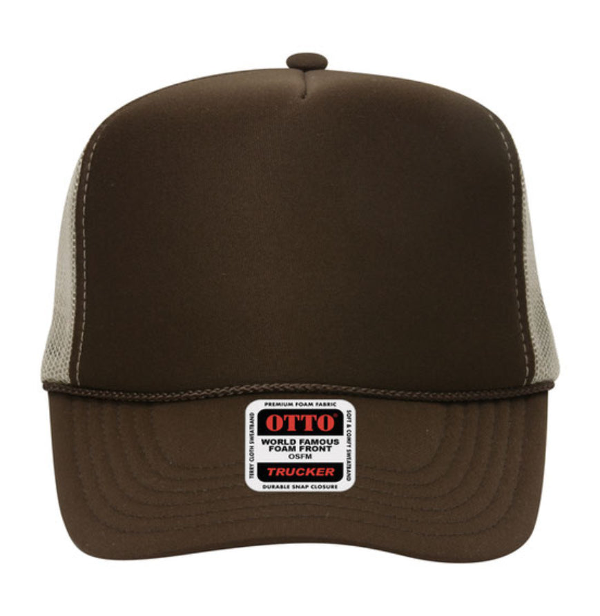 Otto Cap 39-165 5-Panel Foam High Crown Mesh Back Trucker Hat