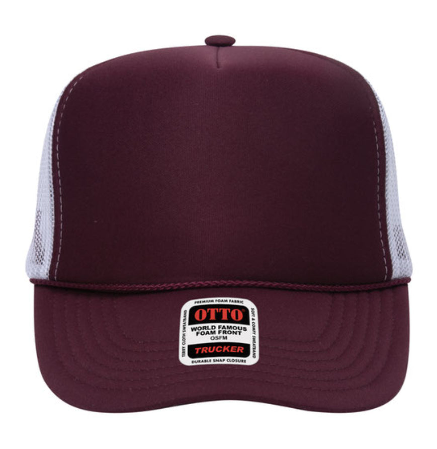 Otto Cap 39-165 5-Panel Foam High Crown Mesh Back Trucker Hat