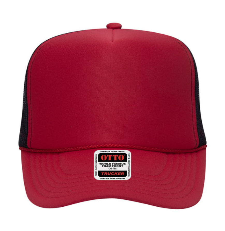 Otto Cap 39-165 5-Panel Foam High Crown Mesh Back Trucker Hat