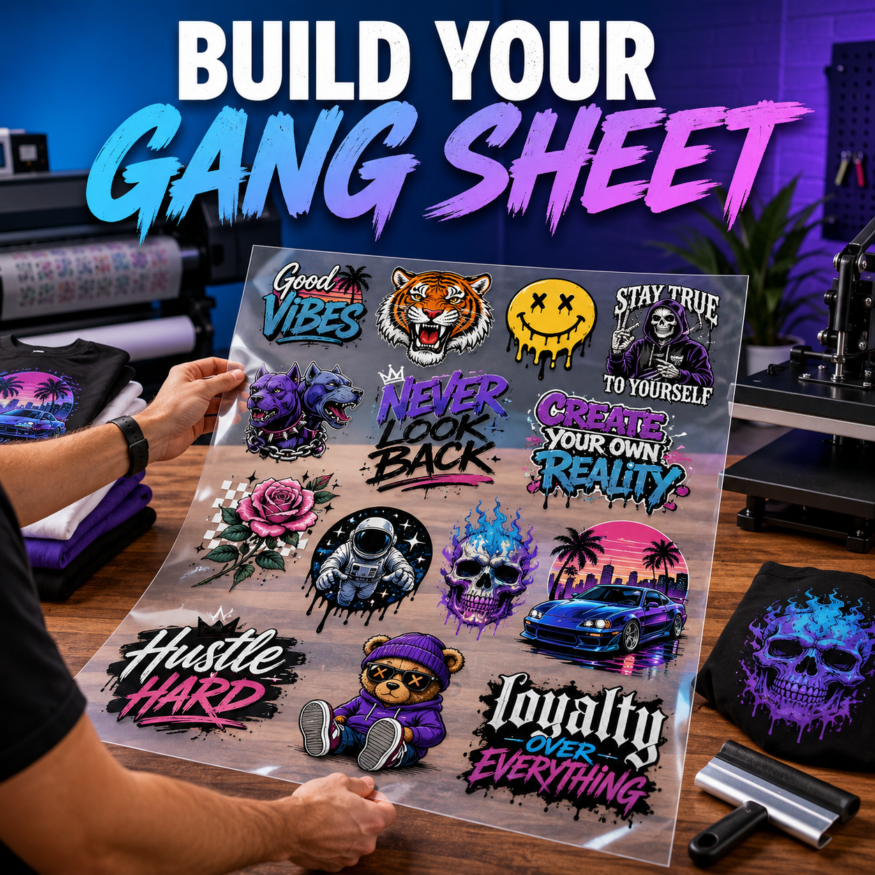 Custom DTF Transfer Sheet – Build Your Gang Sheet